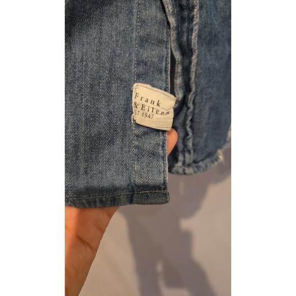 Frank & Eileen Women's Eileen Blue Denim Vintage Distressed Button-Up Shirt M - Picture 3 of 12